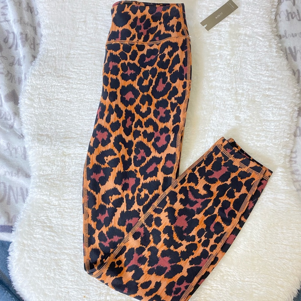 NWT J.Crew High Rise Leopard Leggings Cotton Stretch